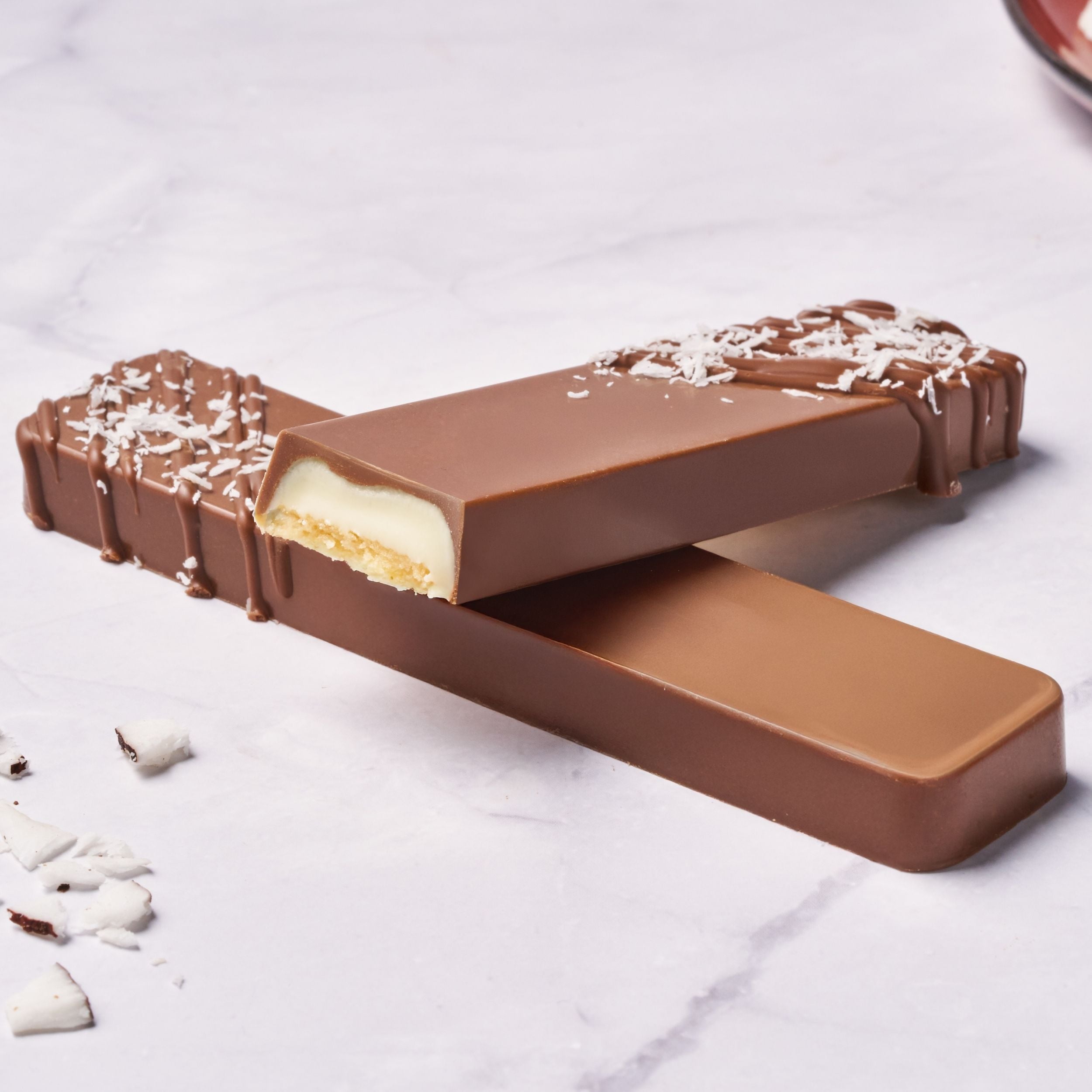 Barretta tipo bounty con crema al cocco cioccolato al latte 
